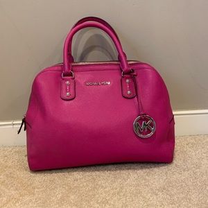 Michael Kors Cindy Larger Dome Leather Satchel